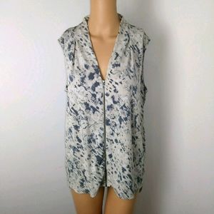 Tahari zipper front blouse